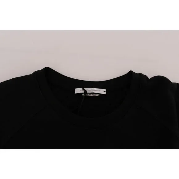 Daniele Alessandrini Elegant Black Cotton Crewneck Sweater